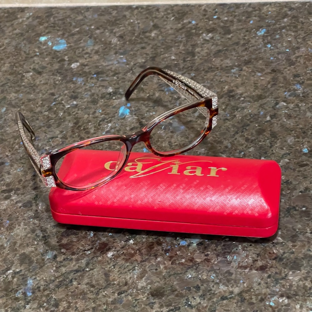 Caviar Brown Tortoise Shell Glasses Frames W/ Swa… - image 8